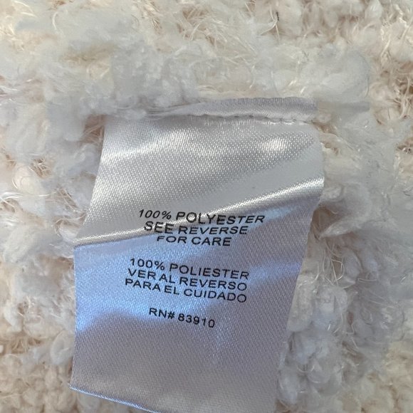 RXB White Ecru Boucle Cardigan Long Sleeve Sweater - Picture 7 of 7